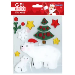 Bandai Pegatinas Gel Deco Navidad Oso Blanco