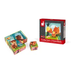 Janod Kubkid 9 Blocks Forest Animals -Toys Shop janod kubkid 9 blocks forest animals 3