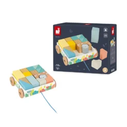 Janod Pure Pull-Along Blocks Cart Toy -Toys Shop janod pure pull along blocks cart toy 3