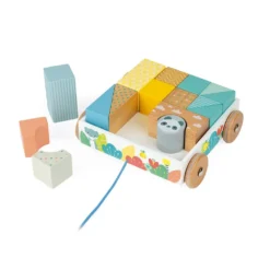 Janod Pure Pull-Along Blocks Cart Toy -Toys Shop janod pure pull along blocks cart toy 8