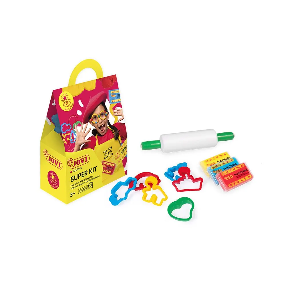 Super Kit Modelling Clay Set Of3 Bars Of 50 Gr + 6 Cutters + 1 Roller Pin 2 Super Kit Modelling Clay Set Of3 Bars Of 50 Gr + 6 Cutters + 1 Roller Pin - Image 2