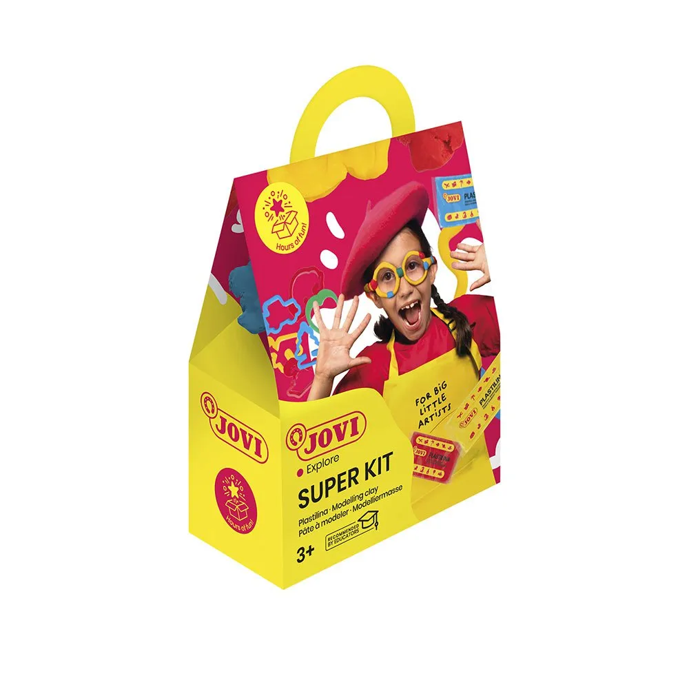 Super Kit Modelling Clay Set Of3 Bars Of 50 Gr + 6 Cutters + 1 Roller Pin 1 Super Kit Modelling Clay Set Of3 Bars Of 50 Gr + 6 Cutters + 1 Roller Pin