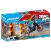 Playmobil 70553 Stunt Show Motocross With Fiery Wall