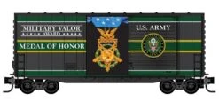 Micro-Trains N 10100760 40' Hy-Cube Box Car With Single Door, Military Valor Award US Army Medal Of Honor