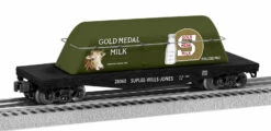 Lionel O 2328060 Flat Car With Milk Trailer, Gold Medal Milk