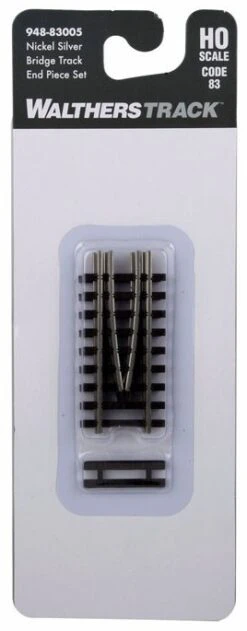 Walthers Track HO 948-83005 Code 83 Nickel Silver Bridge Track End Piece Set
