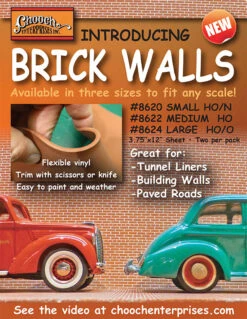 Chooch HO/O 8624 Flexible Brick Wall, Large (2-Pack)