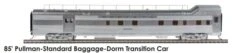 Walthers Proto HO 920-9661 Deluxe Edition Set 2 85' Baggage-Dorm Transition Car, Santa Fe #3479