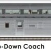 Walthers Proto HO 920-9662 Deluxe Edition Set 2 85' 68-Seat Step Down Coach, Santa Fe #535