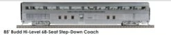 Walthers Proto HO 920-9662 Deluxe Edition Set 2 85' 68-Seat Step Down Coach, Santa Fe #535