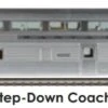 Walthers Proto HO 920-9642 Deluxe Edition Set 1 85' 68-Seat Step Down Coach, Santa Fe #532