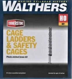 Walthers Cornerstone HO 933-2956 Caged Ladders And Safety Cages Brass Kit