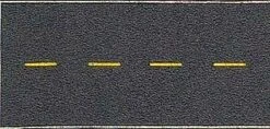 Walthers SceneMaster HO 949-1251 Flexible Self-Adhesive Paved Roadway, Vintage And Modern No Passing Zone (Yellow Dashed Center Line)