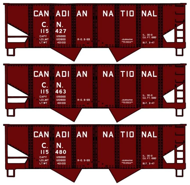 Accurail HO 8145 Twin Hopper Car Kits, Canadian National (3-Pack) 1 Accurail HO 8145 Twin Hopper Car Kits, Canadian National (3-Pack)
