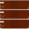 Accurail HO 8147 50' Exterior Post Welded-Side Box Car Kits, Norfolk Southern (3-Pack)