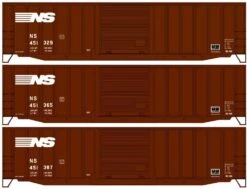 Accurail HO 8147 50' Exterior Post Welded-Side Box Car Kits, Norfolk Southern (3-Pack)