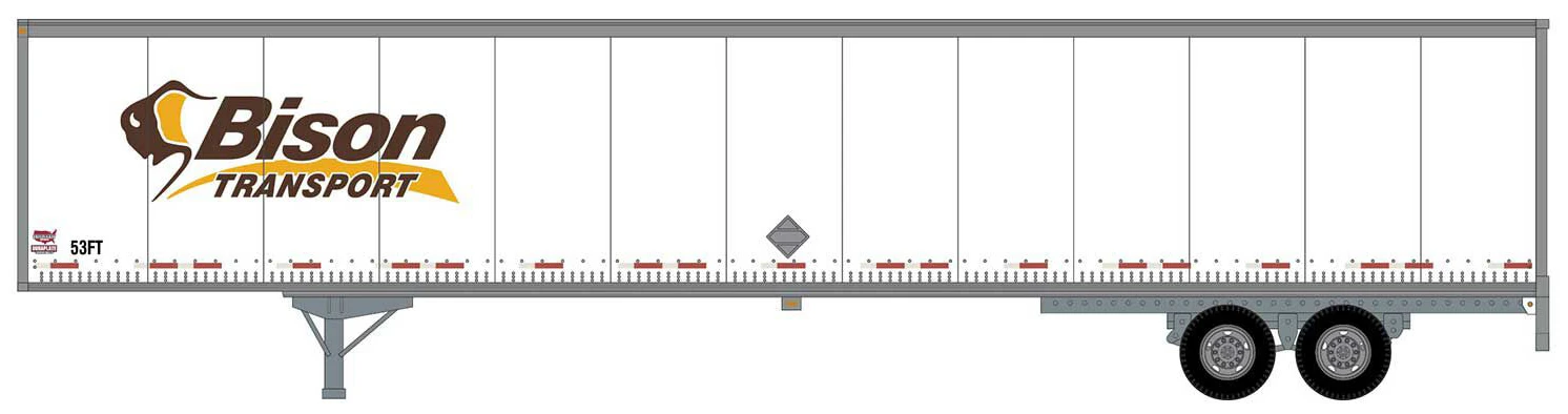 Athearn HO 72809 53' Wabash Plate Trailer, Bison Transport #50749 1 Athearn HO 72809 53' Wabash Plate Trailer, Bison Transport #50749