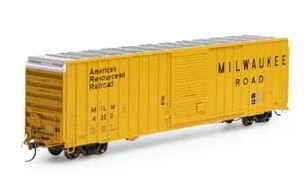Athearn HO 16116 FMC 60' Hi-Cube Exterior-Post Box Car, Milwaukee Road #4220 1 Athearn HO 16116 FMC 60' Hi-Cube Exterior-Post Box Car, Milwaukee Road #4220