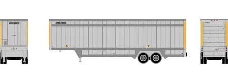 Athearn HO 29461 40' Drop Sill Parcel Trailer, UPS (Yellow) #80672 1 Athearn HO 29461 40' Drop Sill Parcel Trailer, UPS (Yellow) #80672