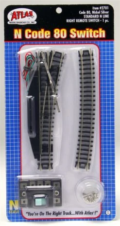 Atlas N 2701 Code 80 Track Remote Right Hand #4 Standard Turnout