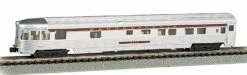 Bachmann Silver Series N 14552 85' Streamline Fluted-Side 3-2 Observation Car, Pennsylvania Railroad #7129 (Lighted)