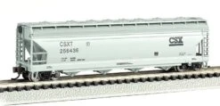 Bachmann Silver Series N 17557 ACF 56' 4-Bay Center-Flow Covered Hopper, CSX #256436