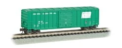 Bachmann Silver Series N 19662 ACF 50' 6" Outside-Braced Sliding Door Box Car, Penn Central #167335