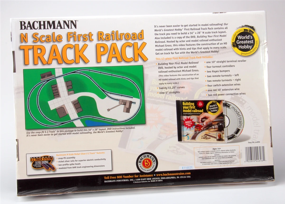 Bachmann N 44896 World's Greatest Hobby First Railroad E-Z Track Pack With Build Your First Model Railroad DVD, Narrated By Actor Michael Gross 2 Bachmann N 44896 World's Greatest Hobby First Railroad E-Z Track Pack With Build Your First Model Railroad DVD, Narrated By Actor Michael Gross - Image 2
