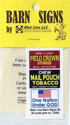 Blair Line N 1254 Barn Decals Set #5