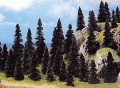 Busch HO 6497 Pine Tree Assortment 60mm To 110mm Tall (50)