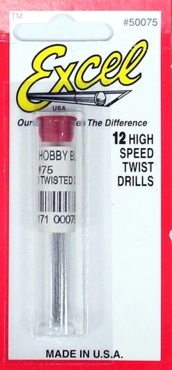 Excel 50075 #75 High Speed Twist Drills (12)