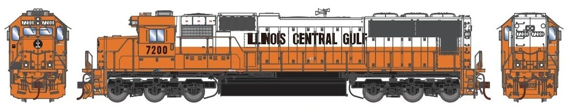Athearn Genesis HO G75732 SD70, Illinois Central Gulf #7205 1 Athearn Genesis HO G75732 SD70, Illinois Central Gulf #7205