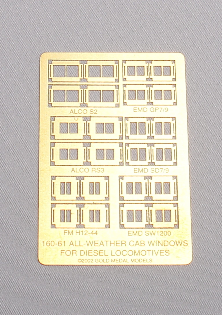 Gold Medal Models N 160-61 All-Weather Diesel Cab Windows 1 Gold Medal Models N 160-61 All-Weather Diesel Cab Windows