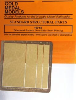 Gold Medal Models N 160-62 Diamond-Pattern Non-Skid Steel Plating (Approx. 1,000 Square Scale Feet) -ToyHaven Store GMM 160 62 3 36155.1504129420