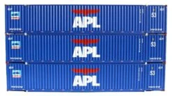 Jacksonville Terminal Company HO 953052 Ocean 53' Containers With Magnetic System, APL "No Lift" #2 (3)