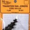 Micro Engineering HO 26-001 Insulated Transition Rail Joiners Code 100-83 (4 Pair)