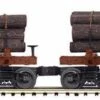 MTH Premier O 20-92327 Skeleton Flat Car Set With Log Load, Weyerhaeuser Timber #1 (6)