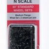 Micro-Trains N 00312002 (401-100) 33" Standard Black Wheel Sets, Medium Flange (100 Axles)