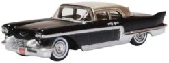 Oxford Diecast HO 87CE57001 1957 Cadillac Eldorado Brogham, Ebony Stainless Steel