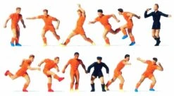 Preiser HO 10761 Soccer Team With Referee, Orange Shirts/Orange Shorts (12)