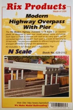 Rix Products N 628-0162 Modern 50' Highway Overpass With Pier