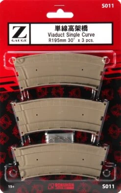 Rokuhan Z S011 195mm 30-Degree Viaduct Single Curve (3)