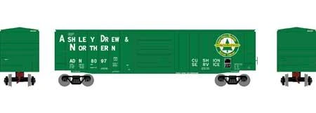 Roundhouse HO 1258 50' ACF Box Car, Ashley Drew And Northern #8097 1 Roundhouse HO 1258 50' ACF Box Car, Ashley Drew And Northern #8097