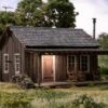Woodland Scenics O BR5869 Built And Ready Rustic Cabin (Lighted)