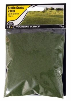 Woodland Scenics FS613 Static Grass, Dark Green (2mm)