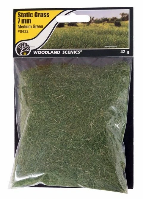 Woodland Scenics FS622 Static Grass, Medium Green (7mm) 1 Woodland Scenics FS622 Static Grass, Medium Green (7mm)