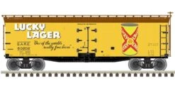 Atlas Master Line HO 20006325 40' Wood Refrigerator Car, Lucky Lager #60202 -ToyHaven Store h20006324 83602.1611581849