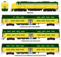 Kato N 106104 EMD E8A And Pullman Bi-Level "400" Train, Chicago And North Western (6-Unit Set)